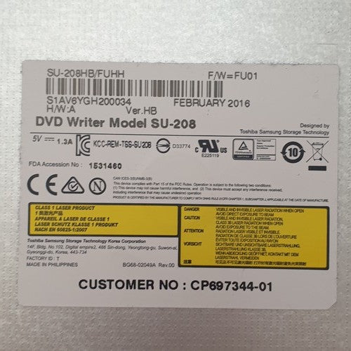 Fujitsu LifeBook A556 DVD Brenner Laufwerk CD DVD Writer Optisches Laufwerk – Bild 2