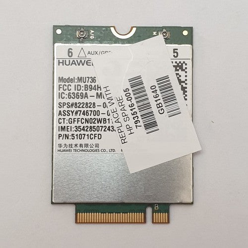 HP EliteBook Folio 1040 G2 Huawei MU736 WWAN 3G Modul Karte