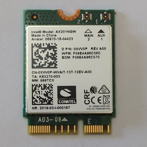 Dell Latitude 5411 WLAN Karte Wireless WiFi Card Intern