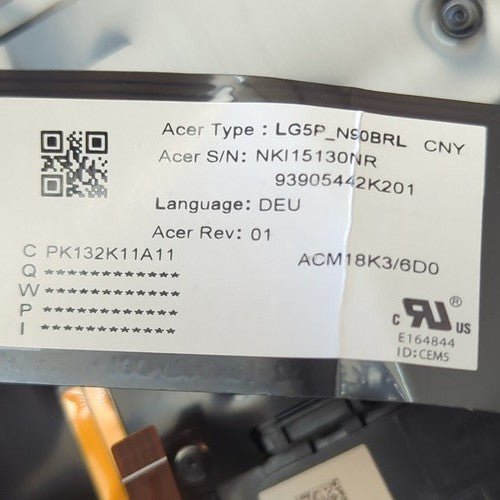 Acer Nitro 5 AN515-54 Handauflage Tastatur Deutsch QWERTZ Palmrest Backlit – Bild 4