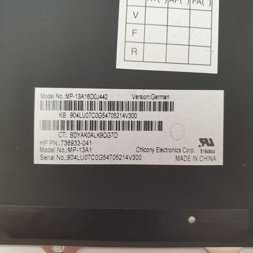 HP EliteBook Folio 1040 G2 Tastatur Deutsch QWERTZ Keyboard Backlit