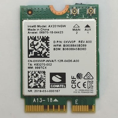 Dell Latitude 5420 Intel AX201NGW WLAN WiFi Bluetooth M.2 2230 Karte