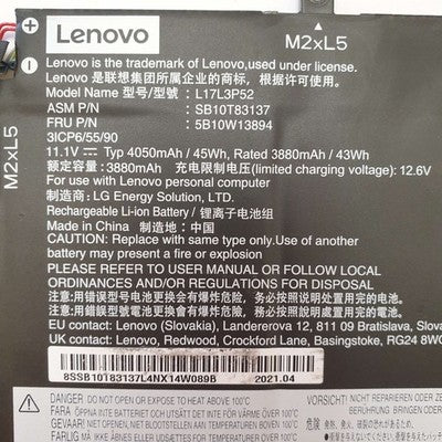 Lenovo ThinkPad L15 G1 Original Akku 4050mAh Li ion Battery Pack – Bild 3