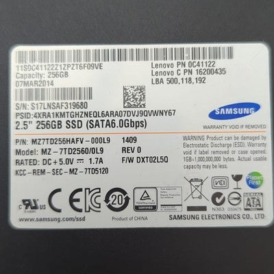 Samsung 256GB 2.5 Zoll SATA III SSD Internes Solid State Drive