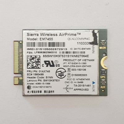 Lenovo ThinkPad X1 Yoga G3 Sierra Wireless EM7455 LTE WWAN 4G Modem Karte