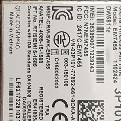 Dell Latitude E5270 Sierra Wireless AirPrime EM7455 4G LTE WWAN Modul Karte