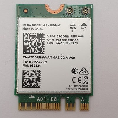 Dell Precision 7540 WLAN Bluetooth Karte Intel AX200NGW WiFi Card