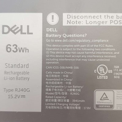 Dell Latitude 5520 Original Akku 3941 mAh 63Wh Li-ion Battery Pack B – Bild 2