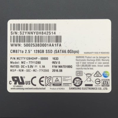 Samsung CM871a 128GB 2.5 Zoll SATA SSD 6Gbps Internes Solid State Drive