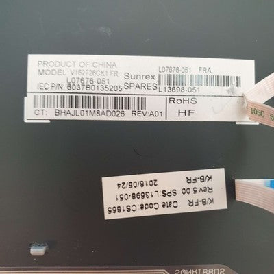 HP EliteBook 830 G5 Tastatur Französisch AZERTY Keyboard FR