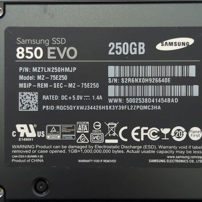 Samsung 850 EVO 250 GB 2.5 SATA III SSD Internes Solid State Drive