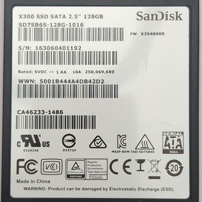 SanDisk X300 128GB 2.5 Zoll SATA III 6Gb/s Interne SSD Solid State Drive
