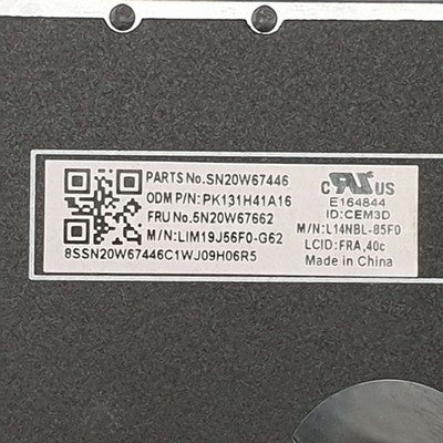 Lenovo ThinkPad L14 G1 Tastatur FR AZERTY Keyboard ohne Beleuchtung – Bild 3