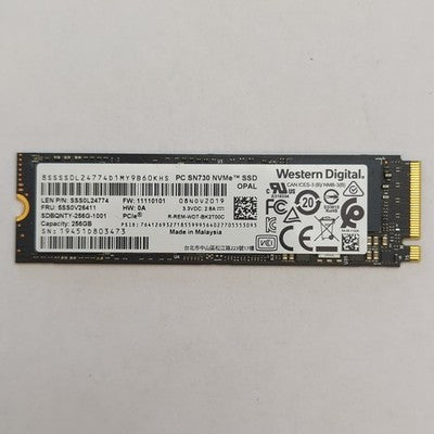 Western Digital PC SN730 256GB M.2 NVMe SSD Internes Solid State Drive