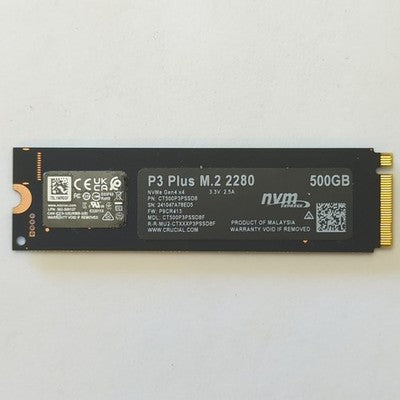 Crucial P3 Plus 500GB Festplatte M.2 SSD 2280 NVMe PCIe 4.0 Interne SSD