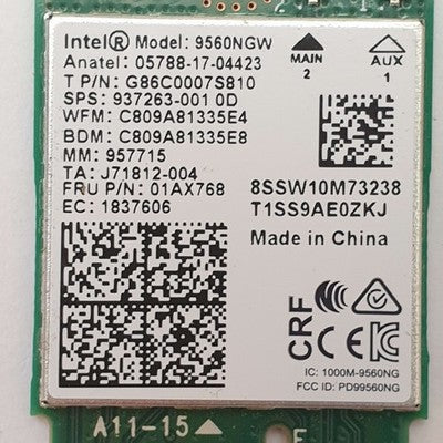 Fujitsu LifeBook U759 Intel 9560NGW WLAN Karte Wireless AC Bluetooth M.2 – Bild 2