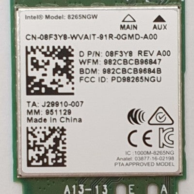 Dell Latitude 7480 Intel 8265NGW WLAN WiFi Bluetooth Karte Wireless Modul – Bild 2