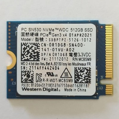 Western Digital PC SN530 512GB M.2 NVMe SSD PCIe Gen3 x4 2230 Solid State Drive