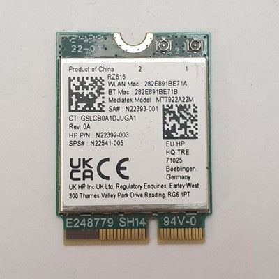 HP EliteBook 845 G11 Mediatek MT7922A22M WLAN WiFi Bluetooth Karte Modul
