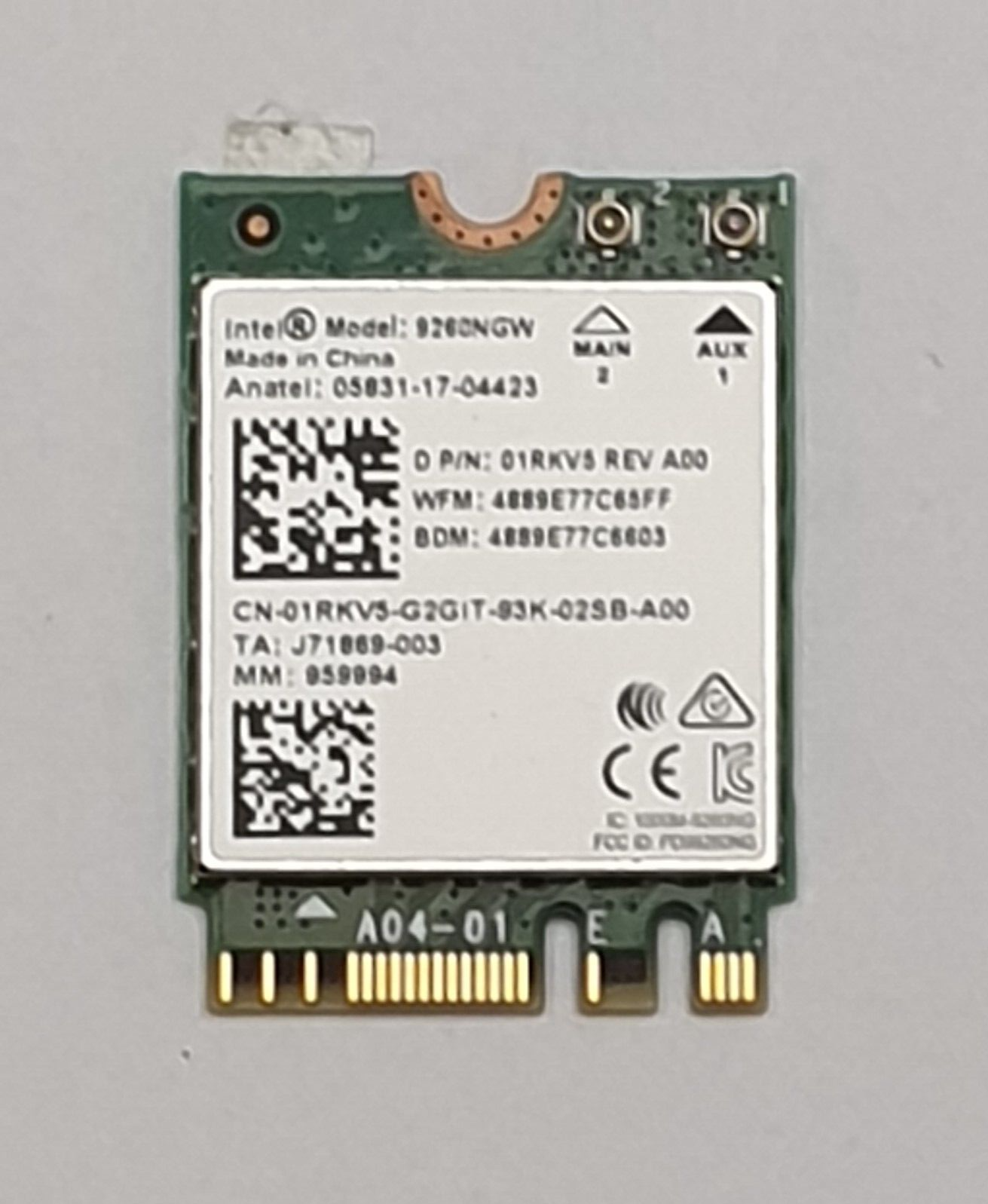 Dell Precision 7530 WLAN Karte Wifi Intel 9260NGW Wifi Wireless Modul