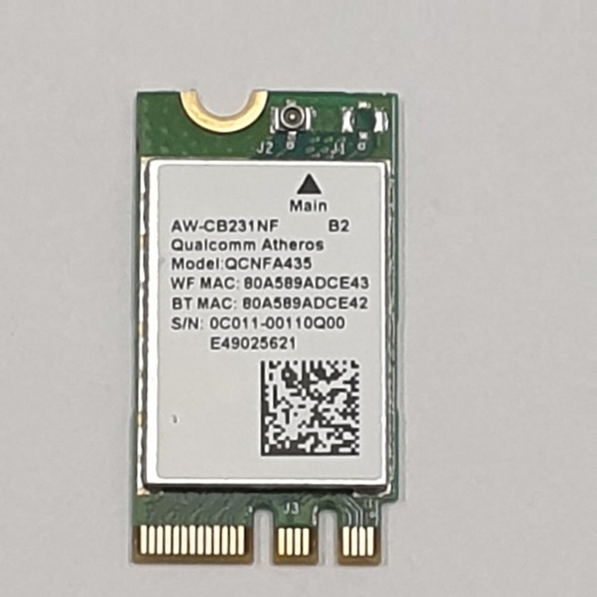 Asus Eeebook X206H WLAN Karte Wifi Qualcomm Atheros QCNFA435 AW-CB231NF