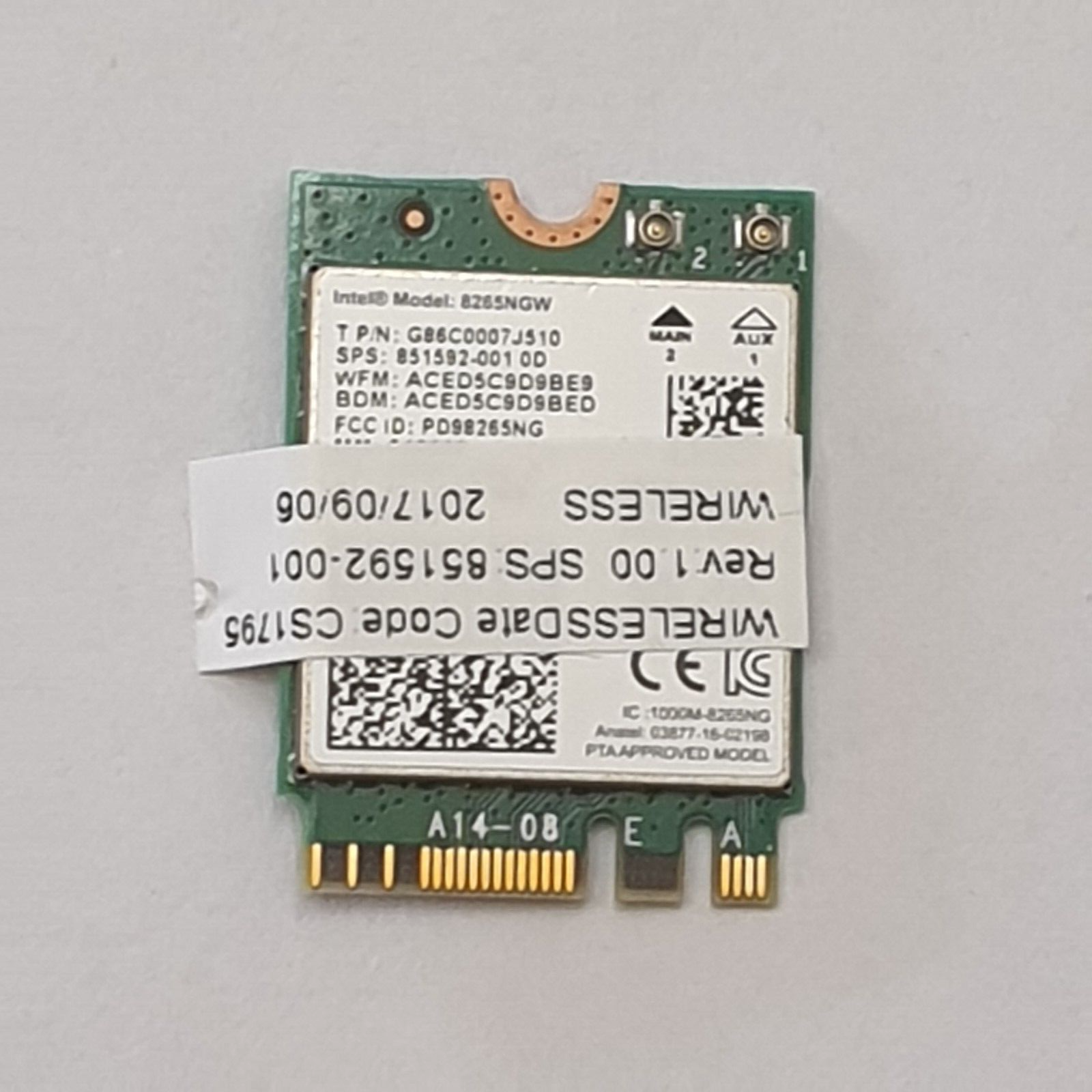 HP EliteBook 820 G4 WLAN Karte Intel 8265NGW Wireless Modul WiFi Card