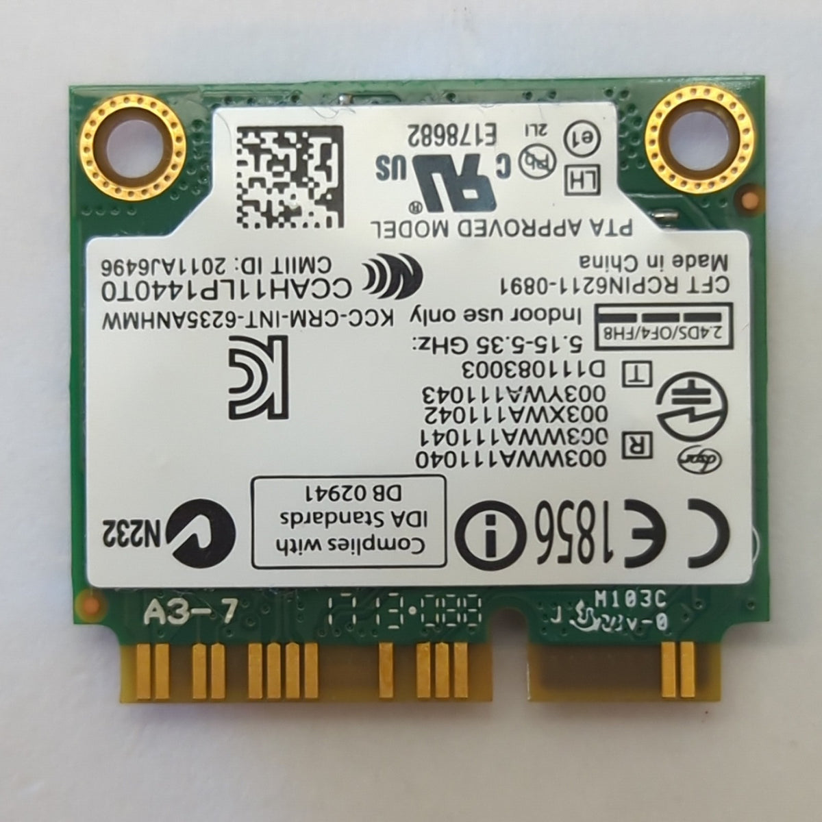 Intel Centrino Advanced N 6235 6235ANHMW Dual Band Wireless WLAN WiFi Bluetooth