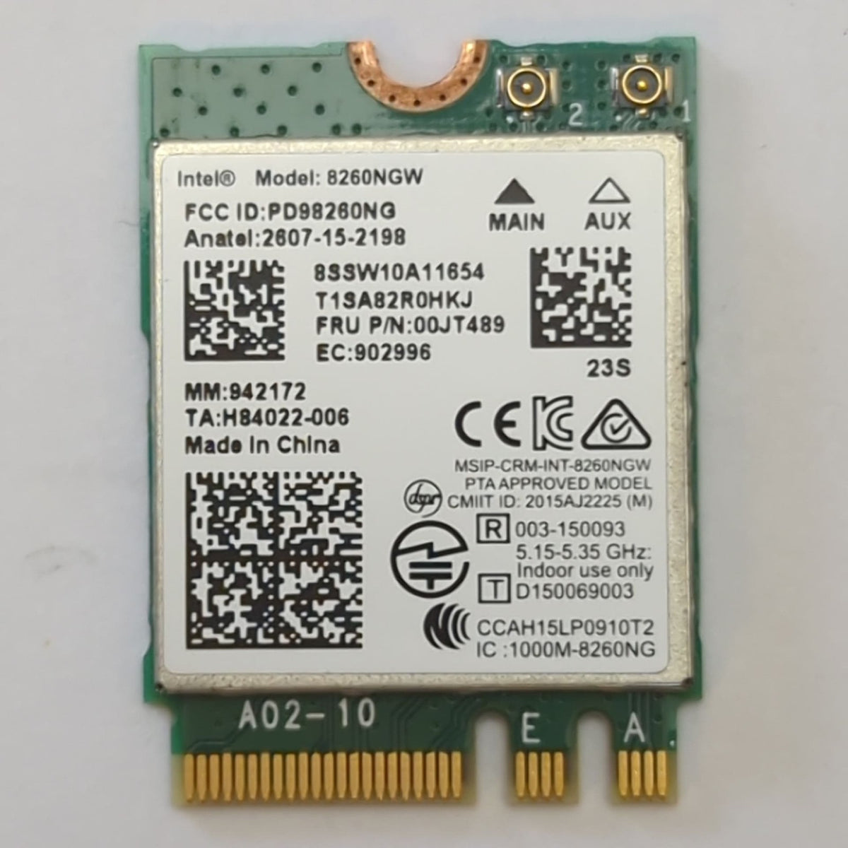 Lenovo ThinkPad T470s Intel 8260NGW WLAN Karte WiFi Bluetooth M.2 2230