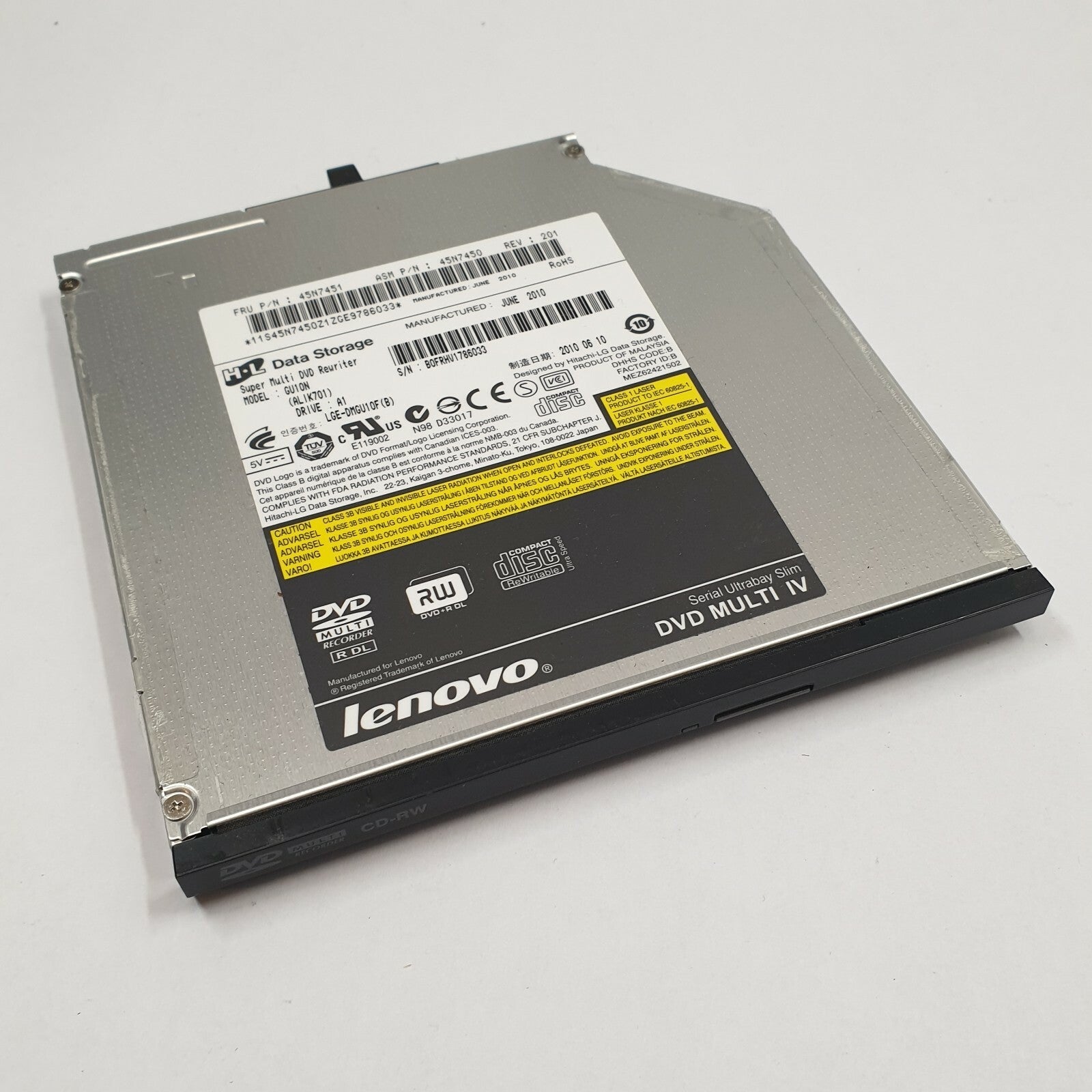 Lenovo ThinkPad T410s DVD Laufwerk mit DVD Brenner Multi IV Ultrabay Slim