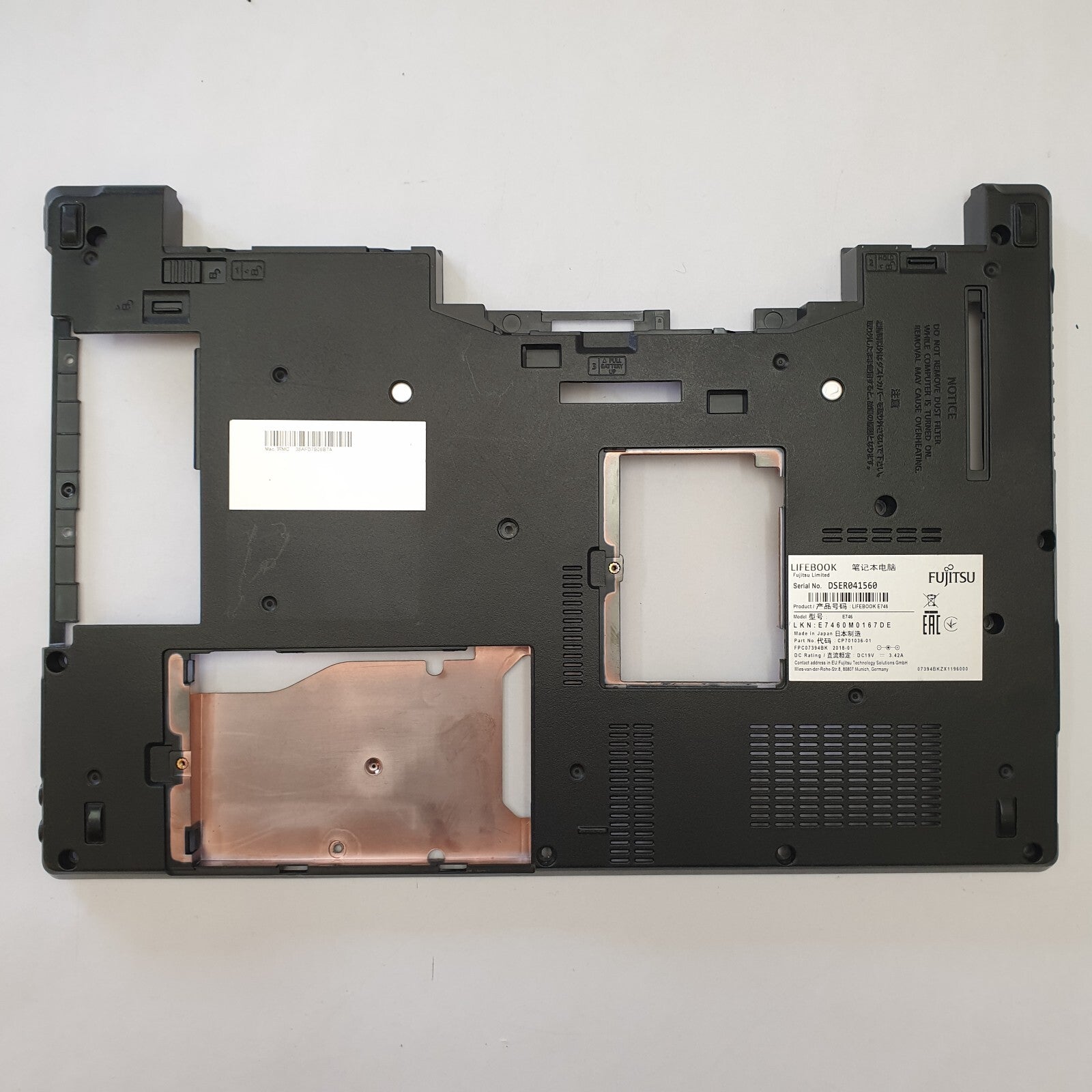 Fujitsu Lifebook E746 Gehäuse Unterschale Unterteil Bottom Base Cover Ersatzteil