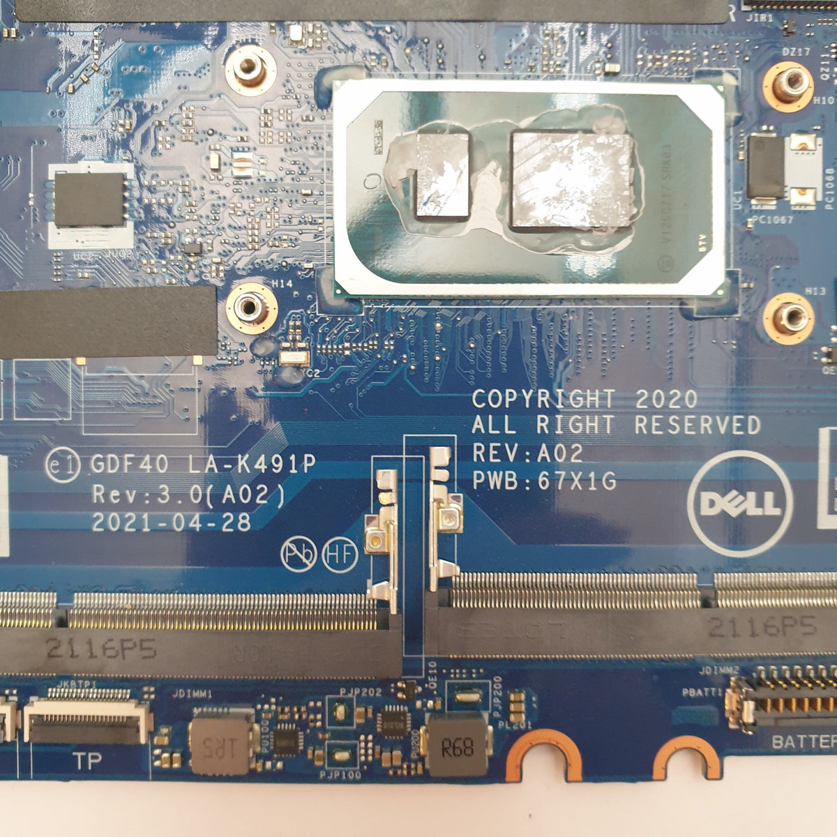 Dell Latitude 5420 Mainboard Intel Core i7 1145G7 Motherboard Platine