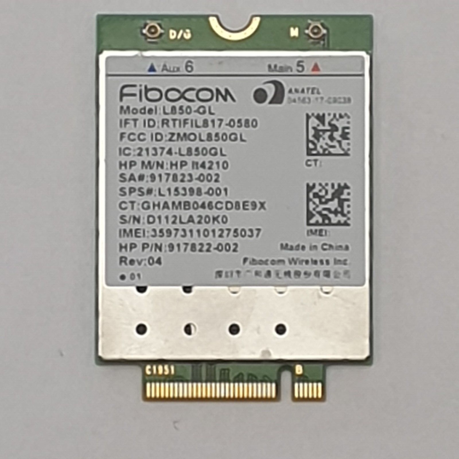 HP Elite X2 G4 WWAN Karte 4G Modul LTE Card L850-GL