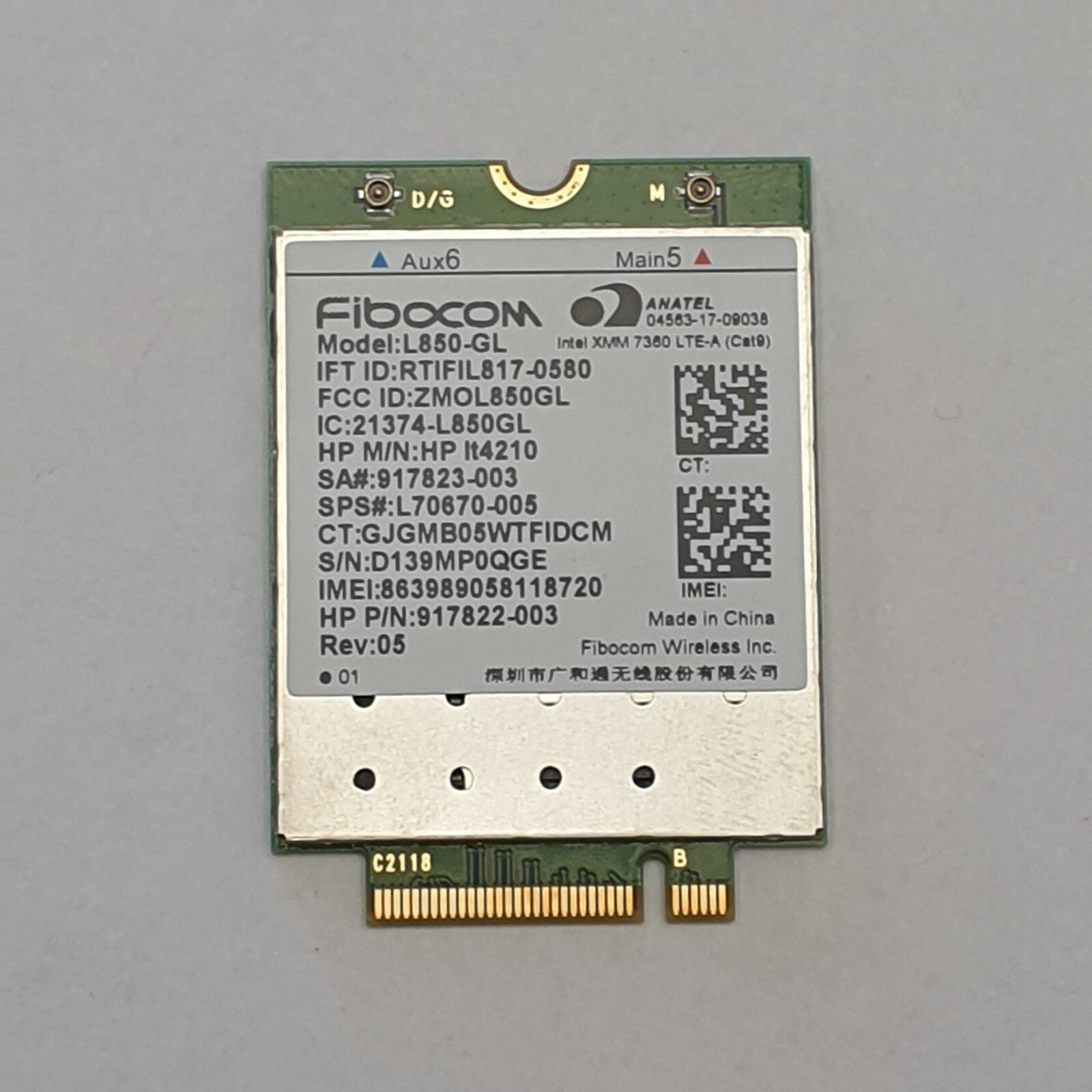 HP EliteBook 840 G7 WWAN Karte LTE Modul Fibocom L850-GL 4G Module