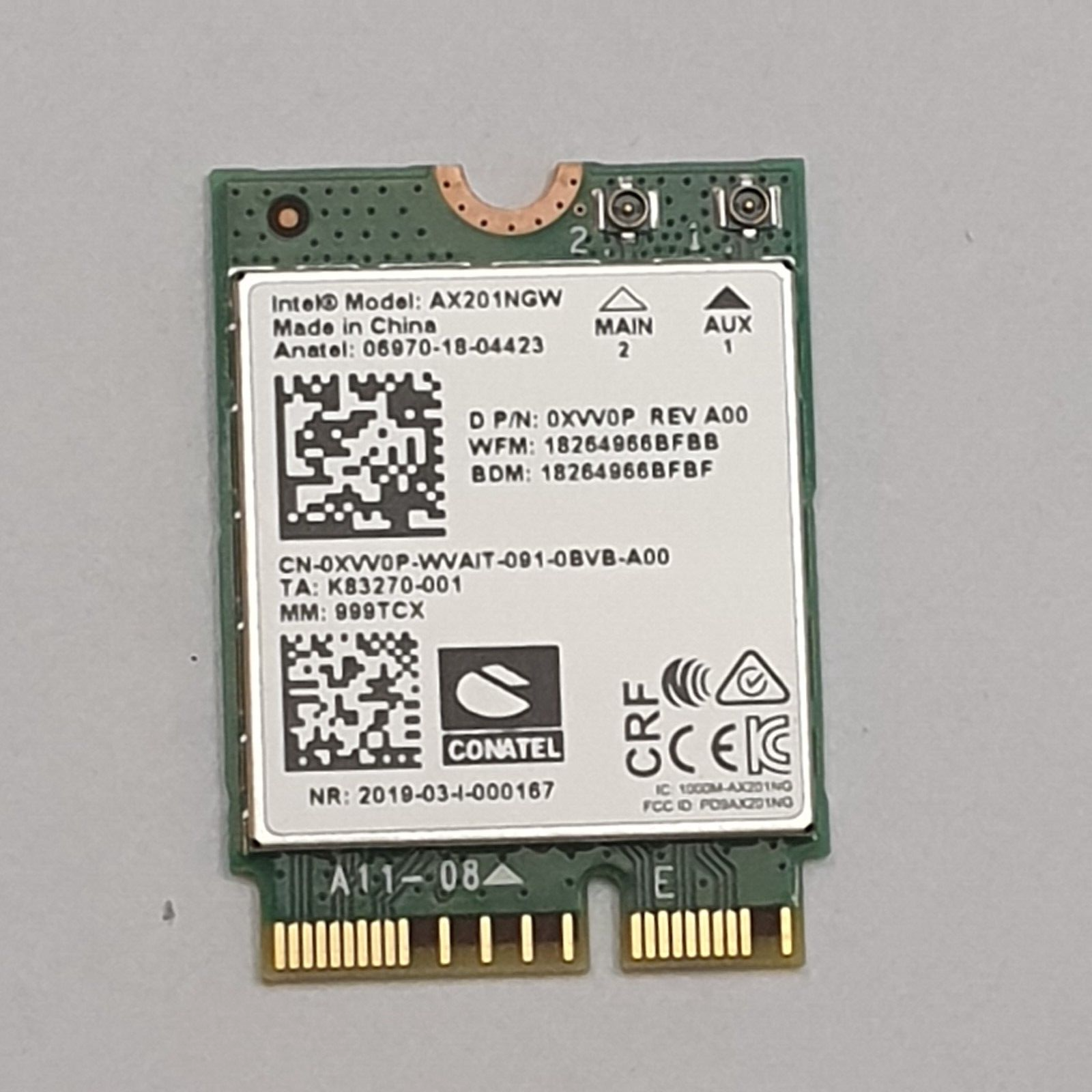 Dell Latitude 3410 WLAN Karte Wifi Intel AX201NGW Wireless Modul
