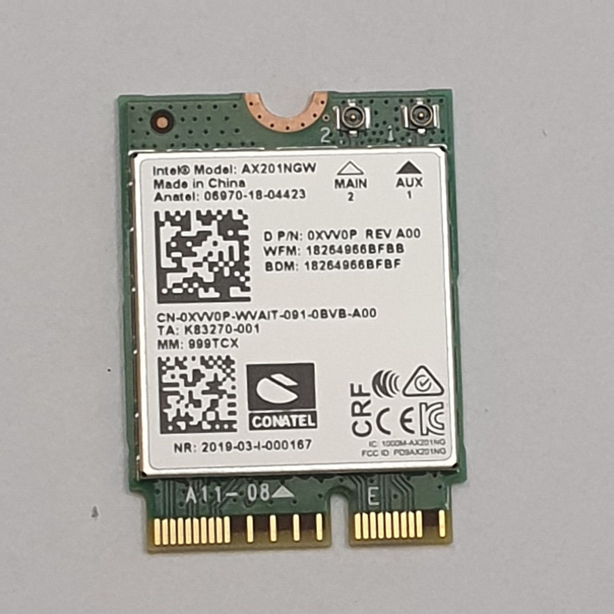 Dell Latitude 3410 WLAN Karte Wifi Intel AX201NGW Wireless Modul