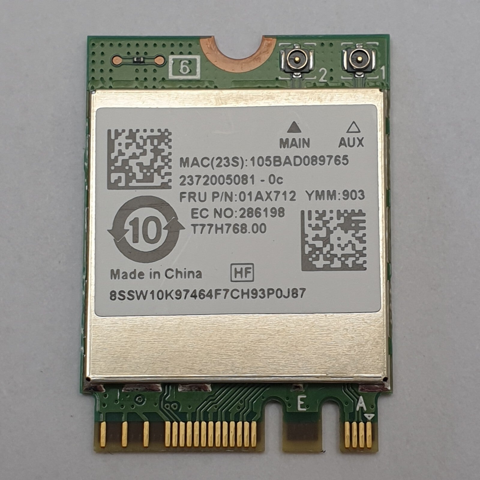 Lenovo ThinkPad A285 WLAN Bluetooth Karte RTL8822BE 01AX712