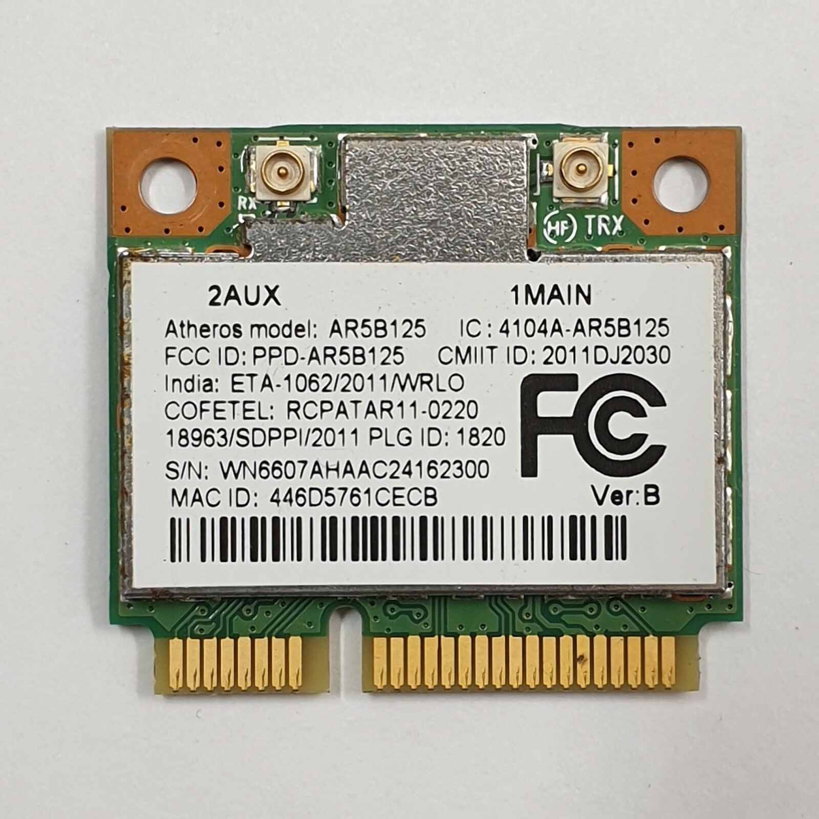 Acer Aspire 5733Z WLAN Karte Wifi Atheros AR5B125 Wireless Netzwerkkarte