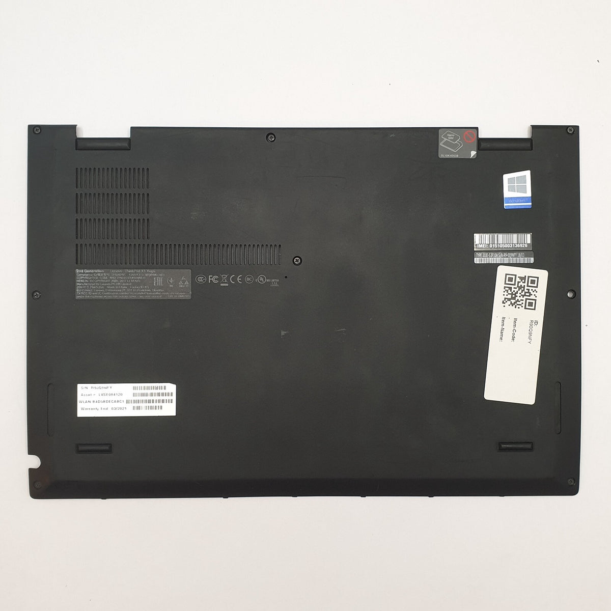 Lenovo ThinkPad X1 Yoga Gen 2 Gehäuse Unterschale Unterteil Bottom Base Cover