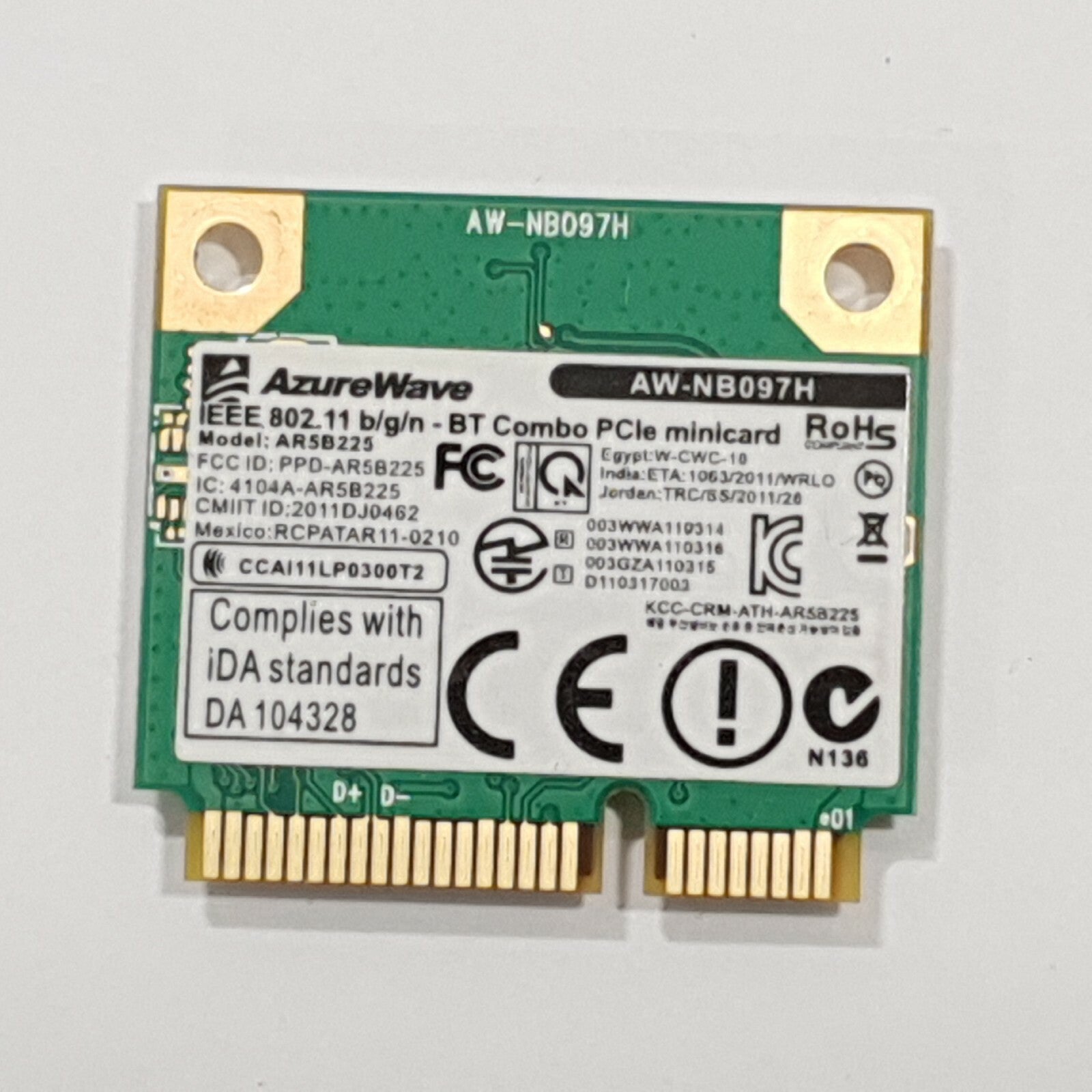 Asus X501U WLAN Karte Wifi Card AzureWave AW-NB097H AR5B225 Bluetooth Modul