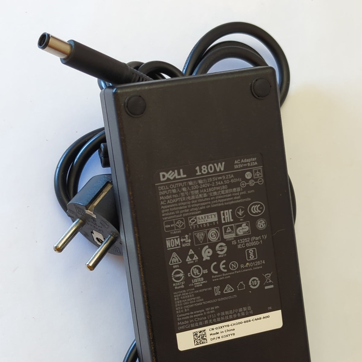 Dell WD19 Original Dell 180W Rundstecker mit Innenstift Netzteil Ladegerät 19,5V