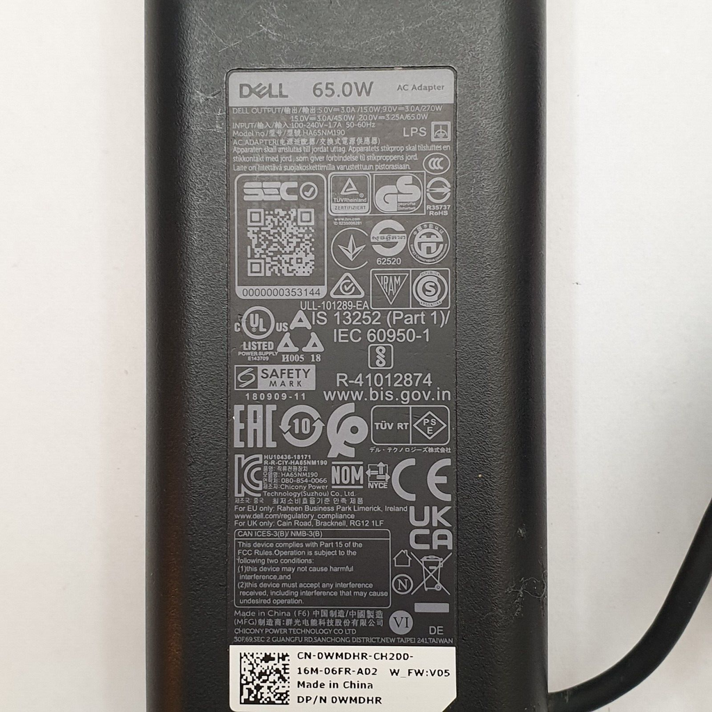 Original Dell 65W USB C Netzteil XPS 13 9300 9310 9320 Latitude 7320 7420 9520