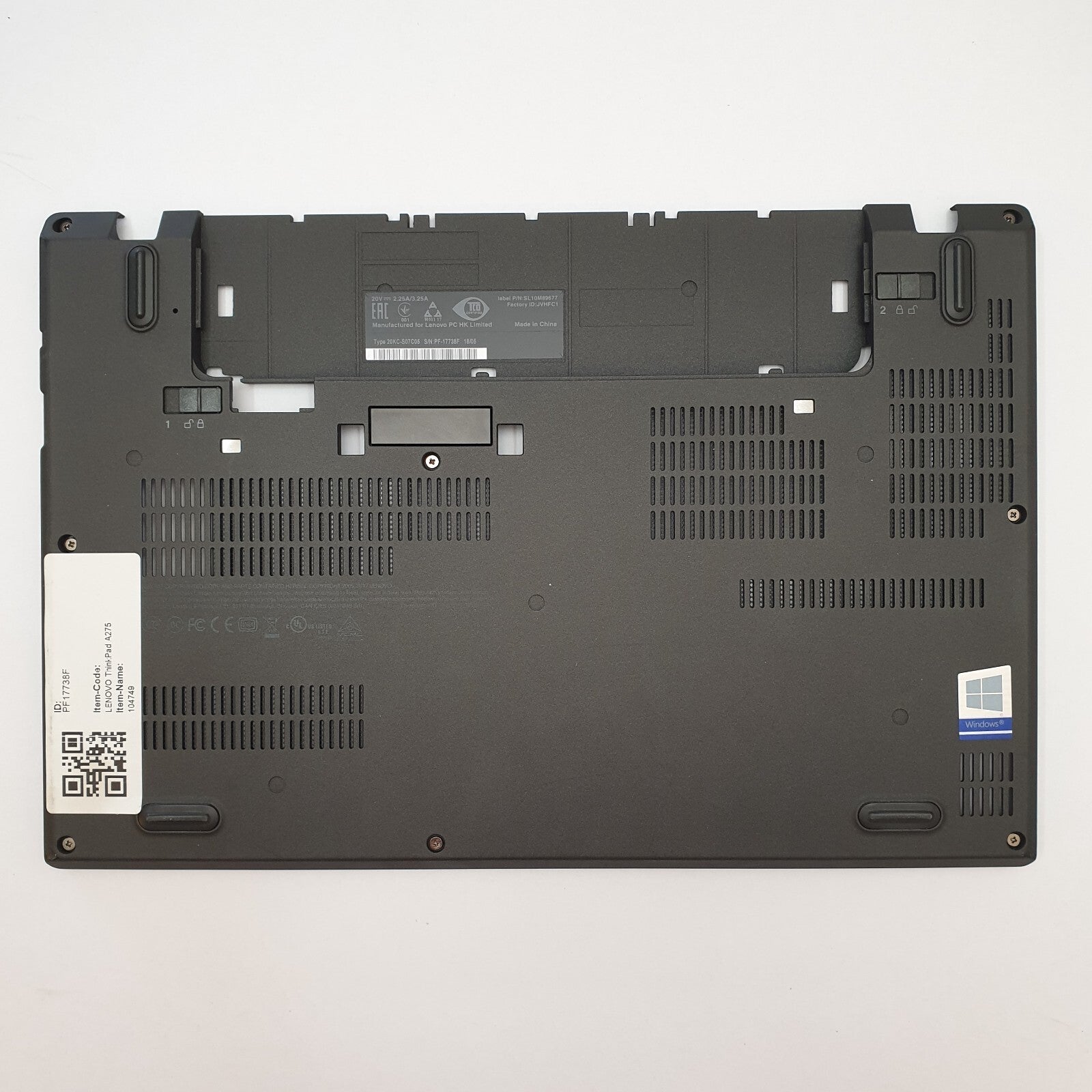 Lenovo ThinkPad A275 Gehäuse Unterschale Unterteil Bottom Base Cover Ersatzteil