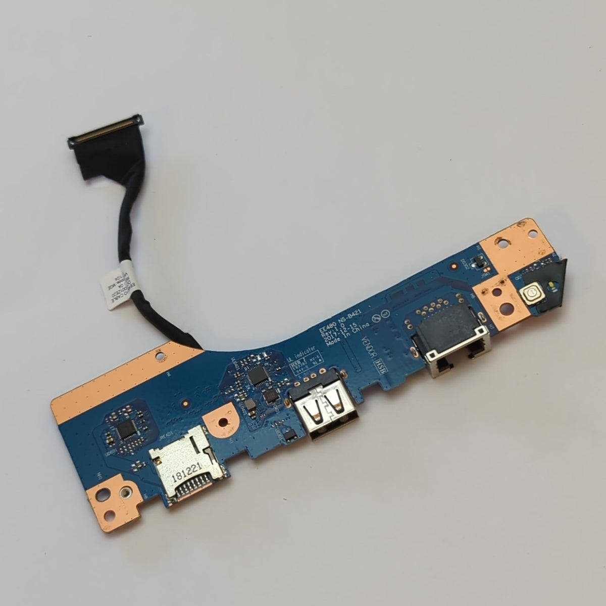 Lenovo ThinkPad E485 USB Board Platine IO LAN RJ45 Power Button mit Kabel