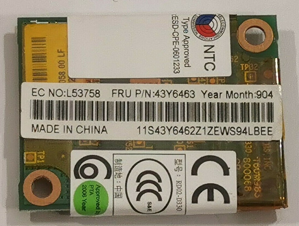 Lenovo ThinkPad T400 Modem Conexant RD02 D330 Internes Modem Modul