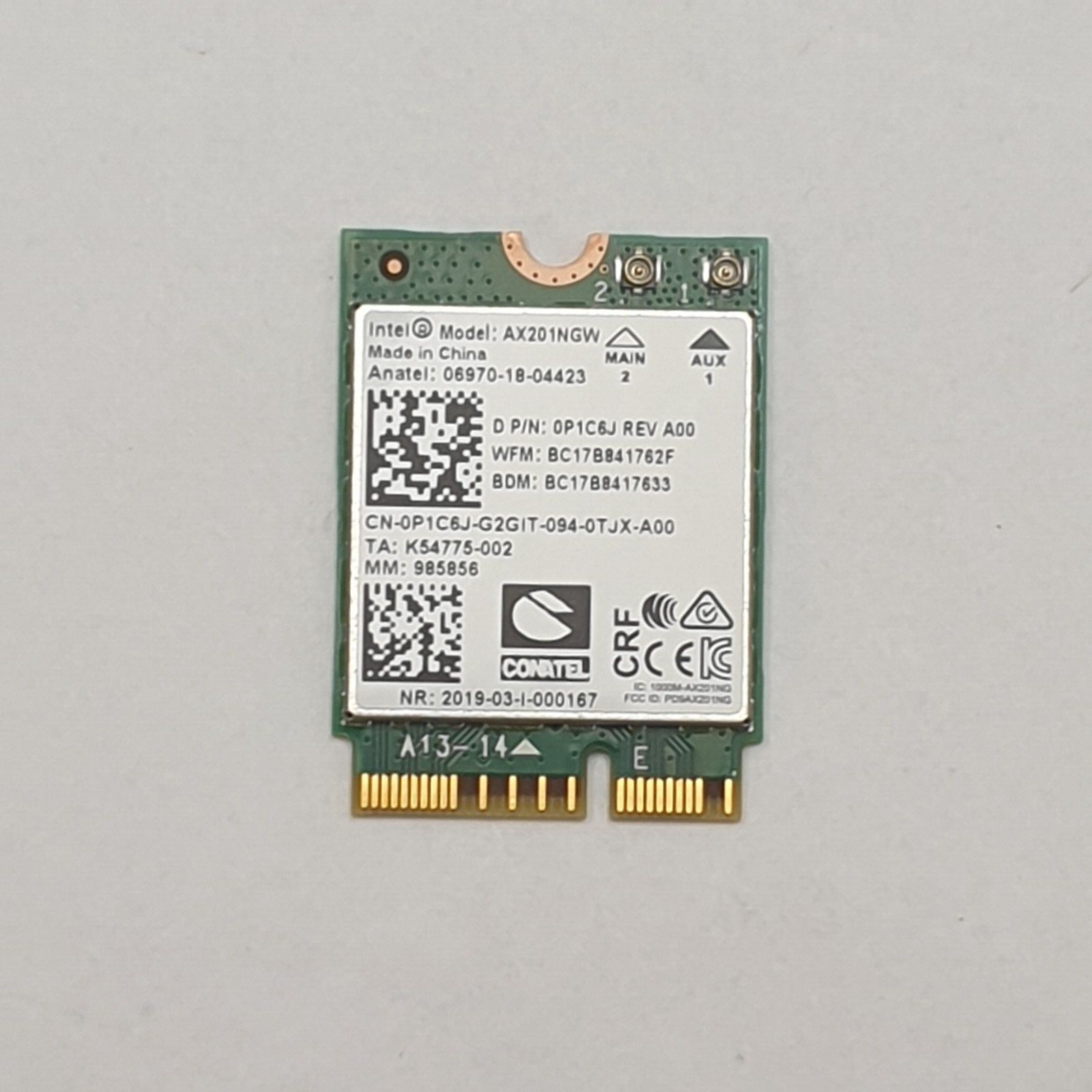 Dell Latitude 5310 2 in 1 Intel AX201NGW WLAN Karte WiFi Modul
