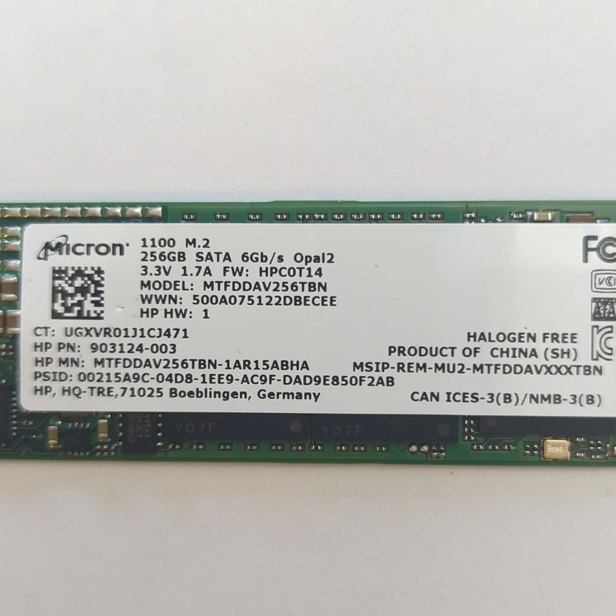 Micron 256GB M.2 SATA SSD 1100 Internes Solid State Drive HP