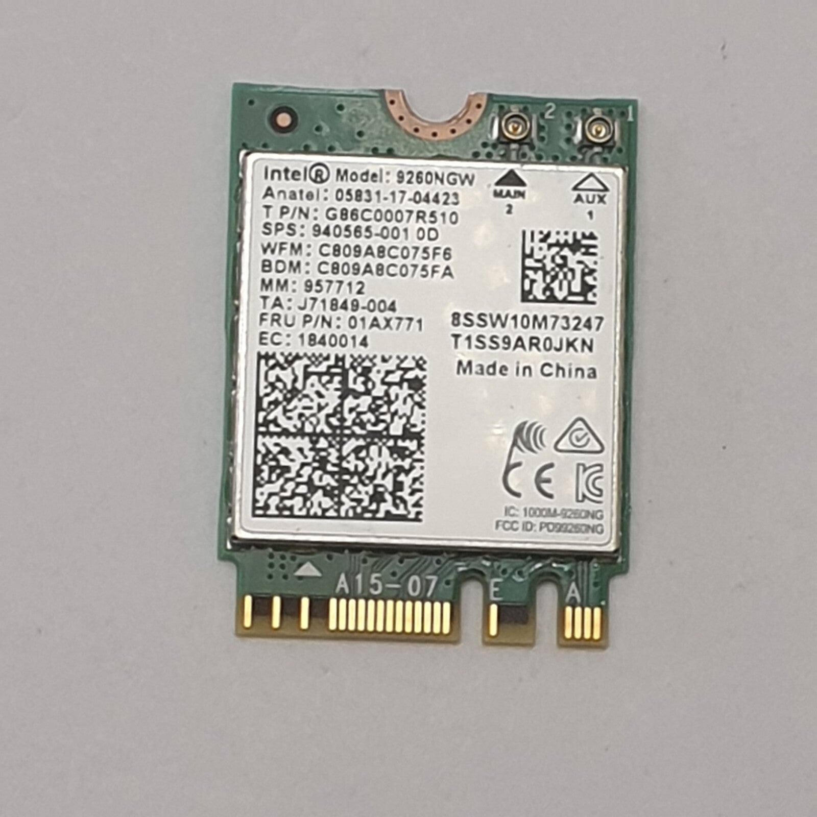 Lenovo ThinkPad L590 WLAN Karte Wifi Intel 9260NGW Wireless Modul
