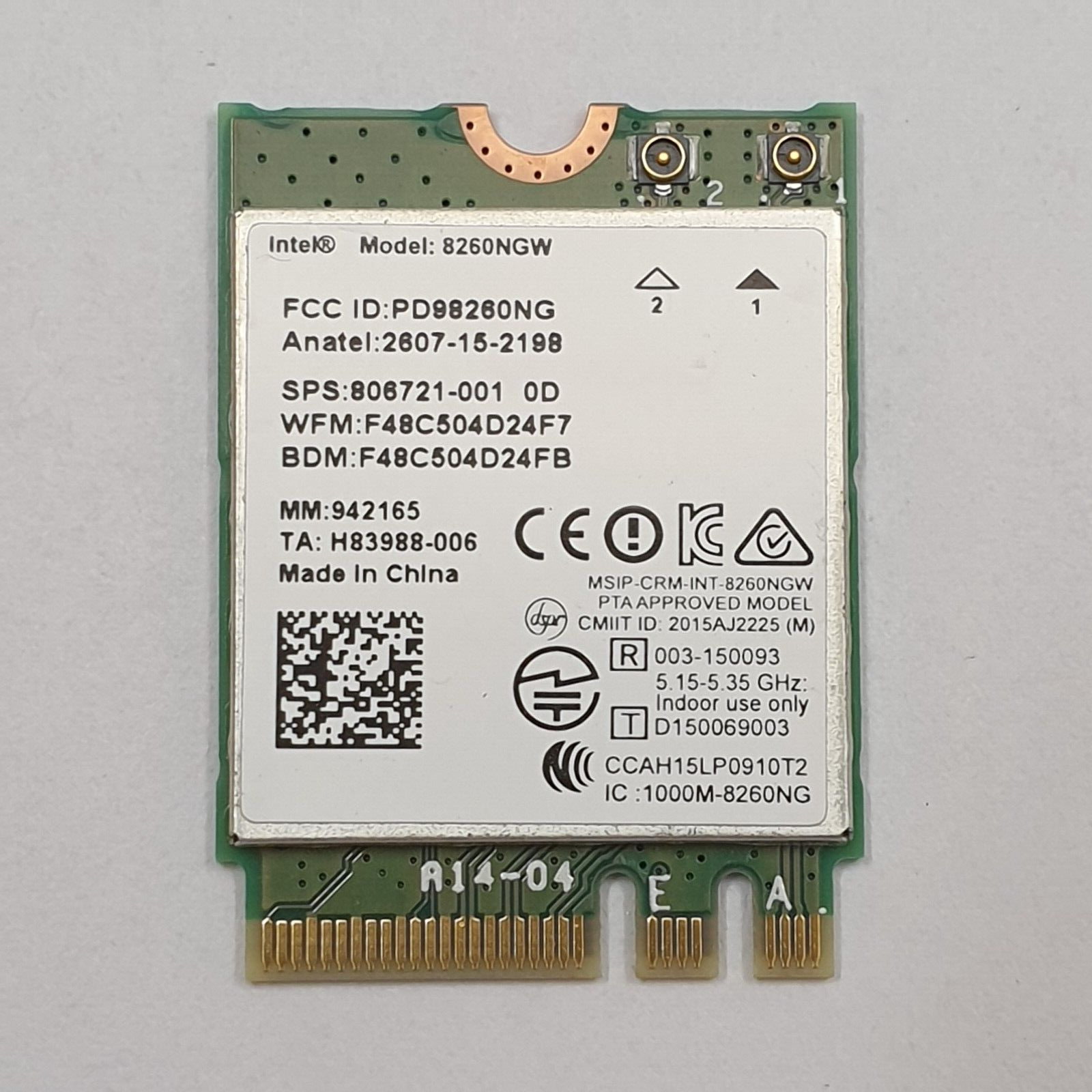 HP ProBook 650 G2 WLAN Bluetooth Karte Intel 8260NGW Wireless Modul