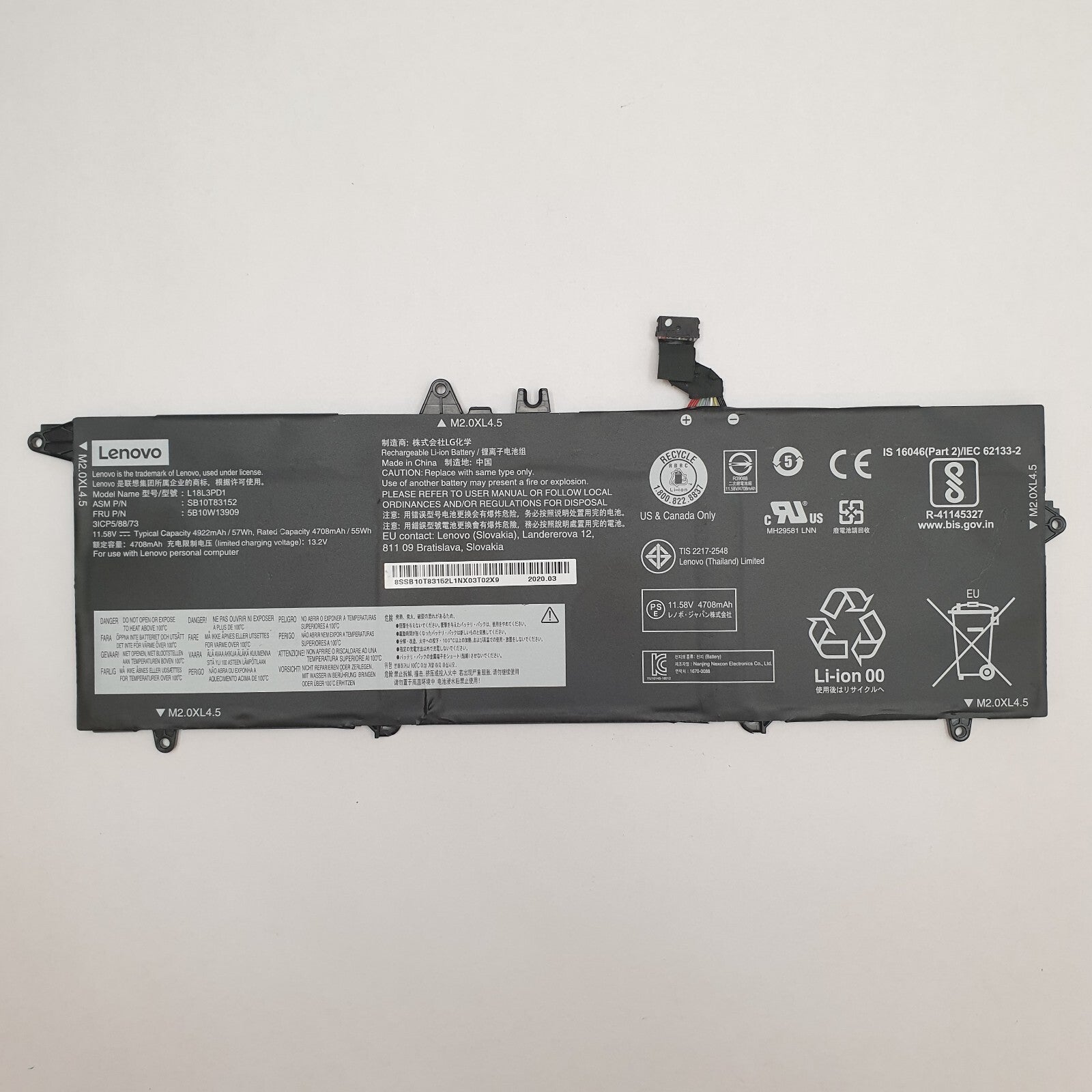 Lenovo ThinkPad T490s Original Akku 4708mAh Li-ion Battery Pack