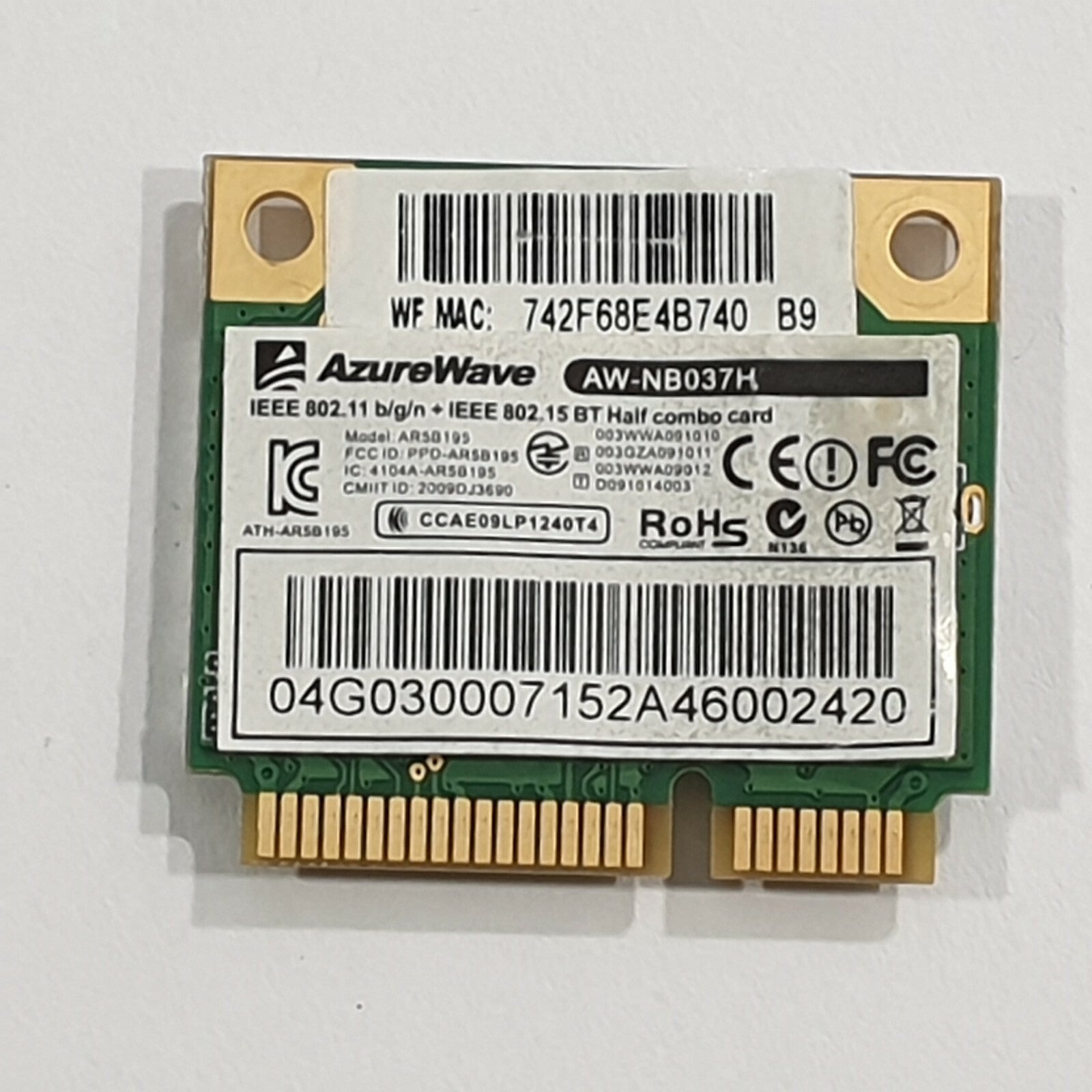 WLAN Karte AW-NB037H Wifi Card Wireless AzureWave AW-NB037H Wifi Card Wireless